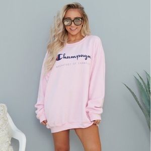 “Champagne” Graphic Crew Neck Sweatshirt